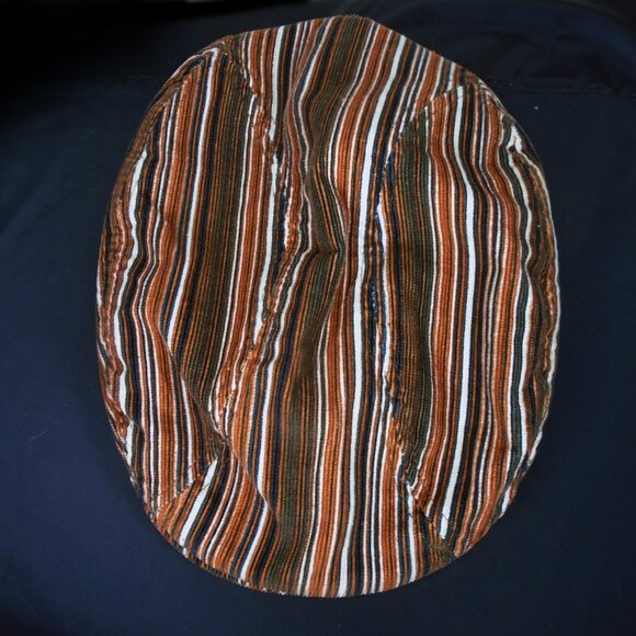 Driving Hat Cotton Corduroy, Brown Rust Stripes, NOT a Golf Hat or Newsboy - Picture 4 of 9